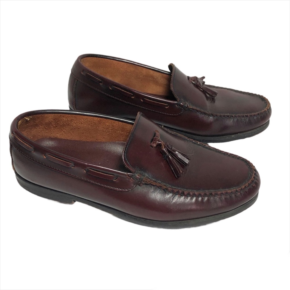 Hitchcock Wide Shoes for Men burgundy tassel loafers size 9 EEE